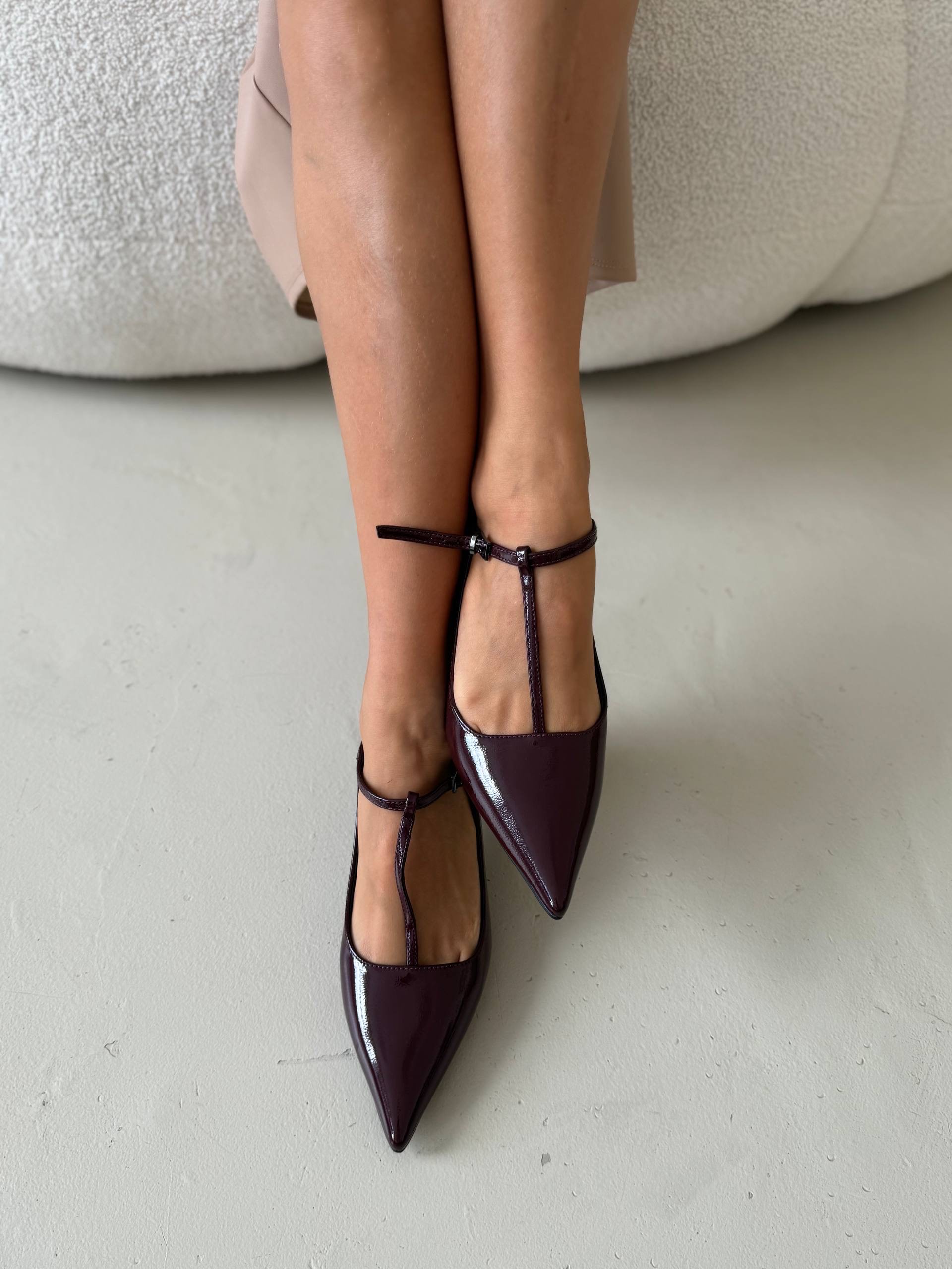 Туфли "Жасмин" в бордовом лаке