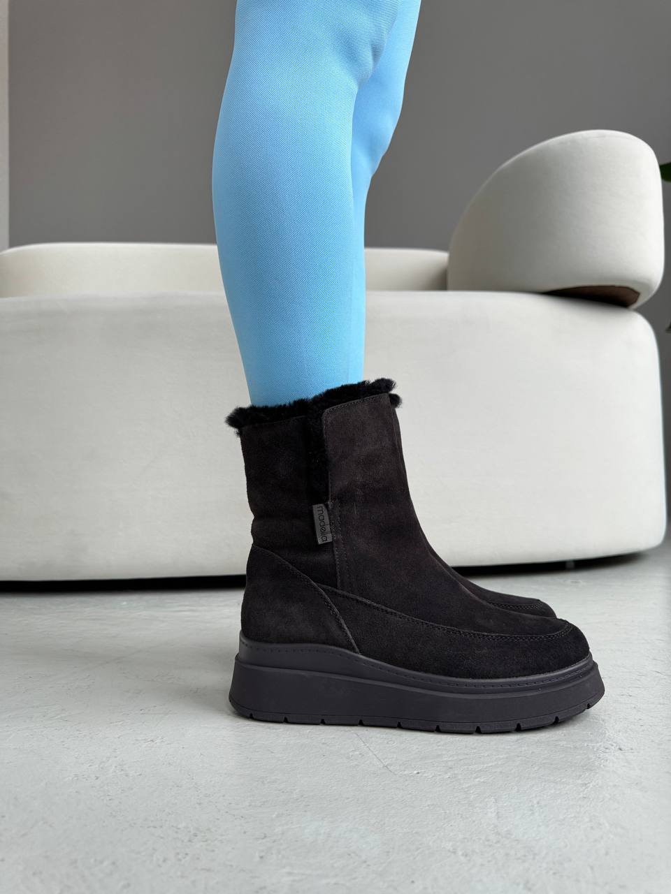 Ботинки зимние "Клэр" в сером цвете