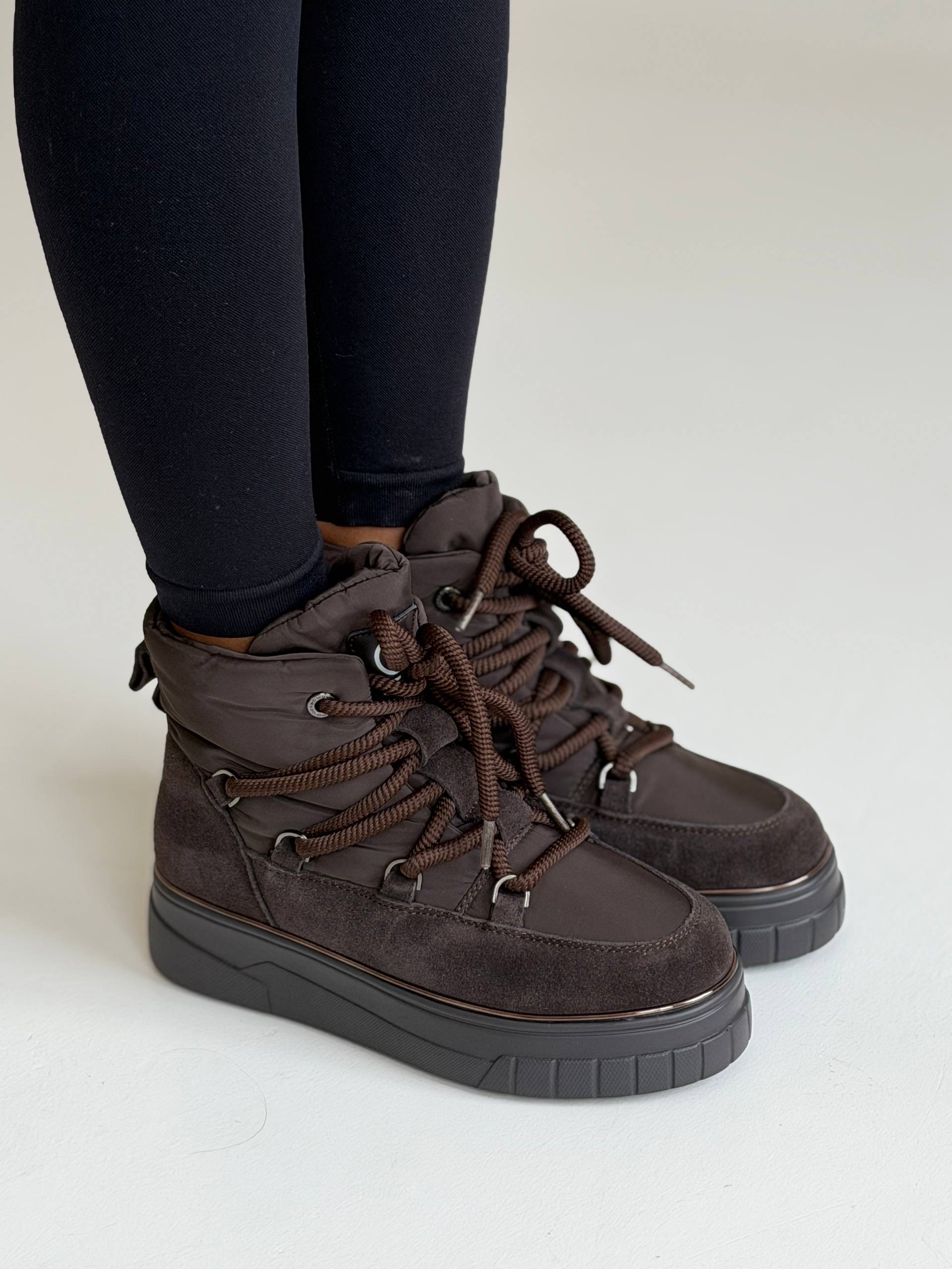 Ботинки зимние "Джесси" в коричневом цвете