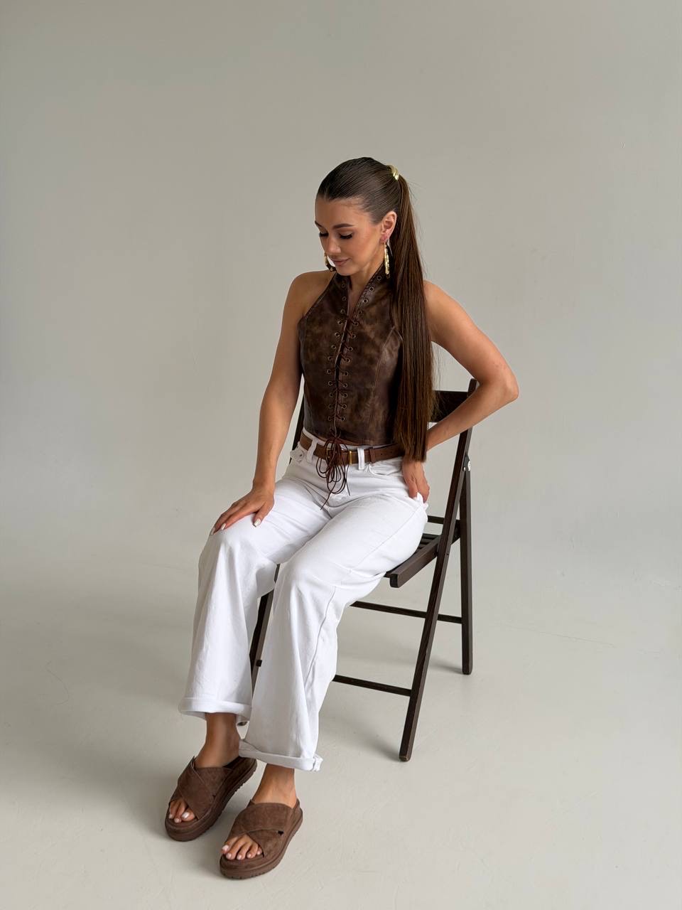 Сабо "Блэр" в коричневом цвете