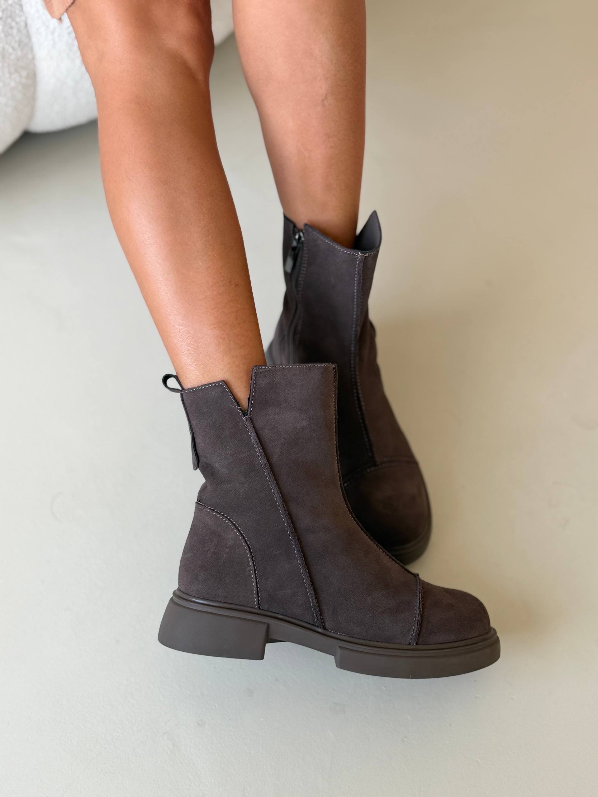 Ботинки зимние "Киан" в коричневой замше