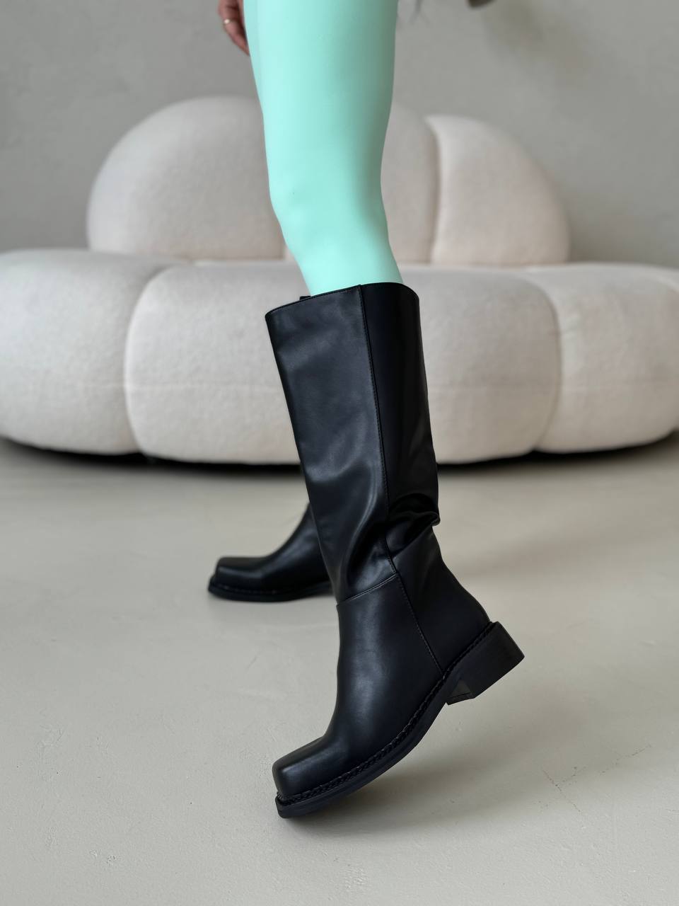 Сапоги “Лайла” в черной коже
