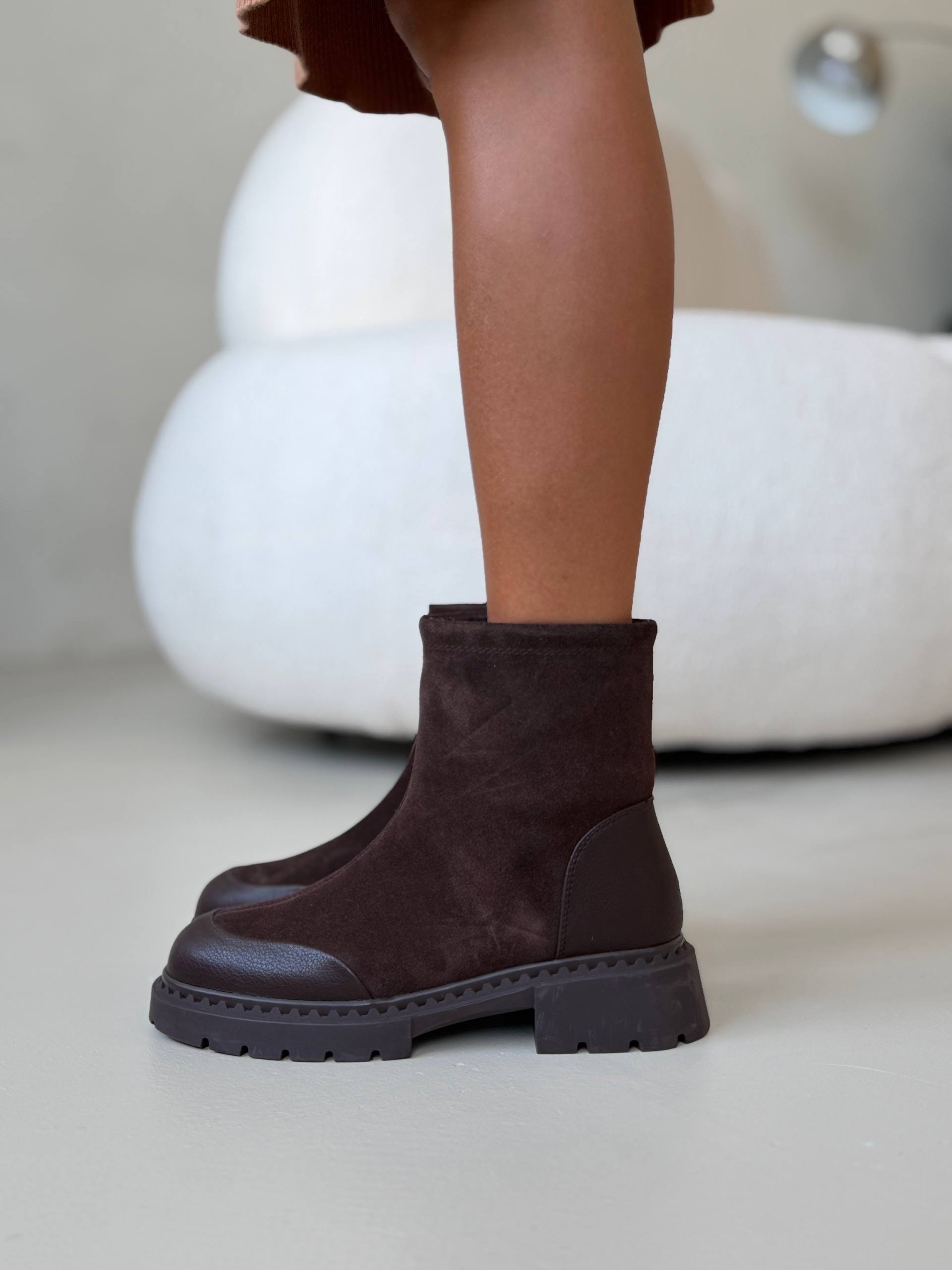 Ботинки зимние "Джоди" в коричневой замше