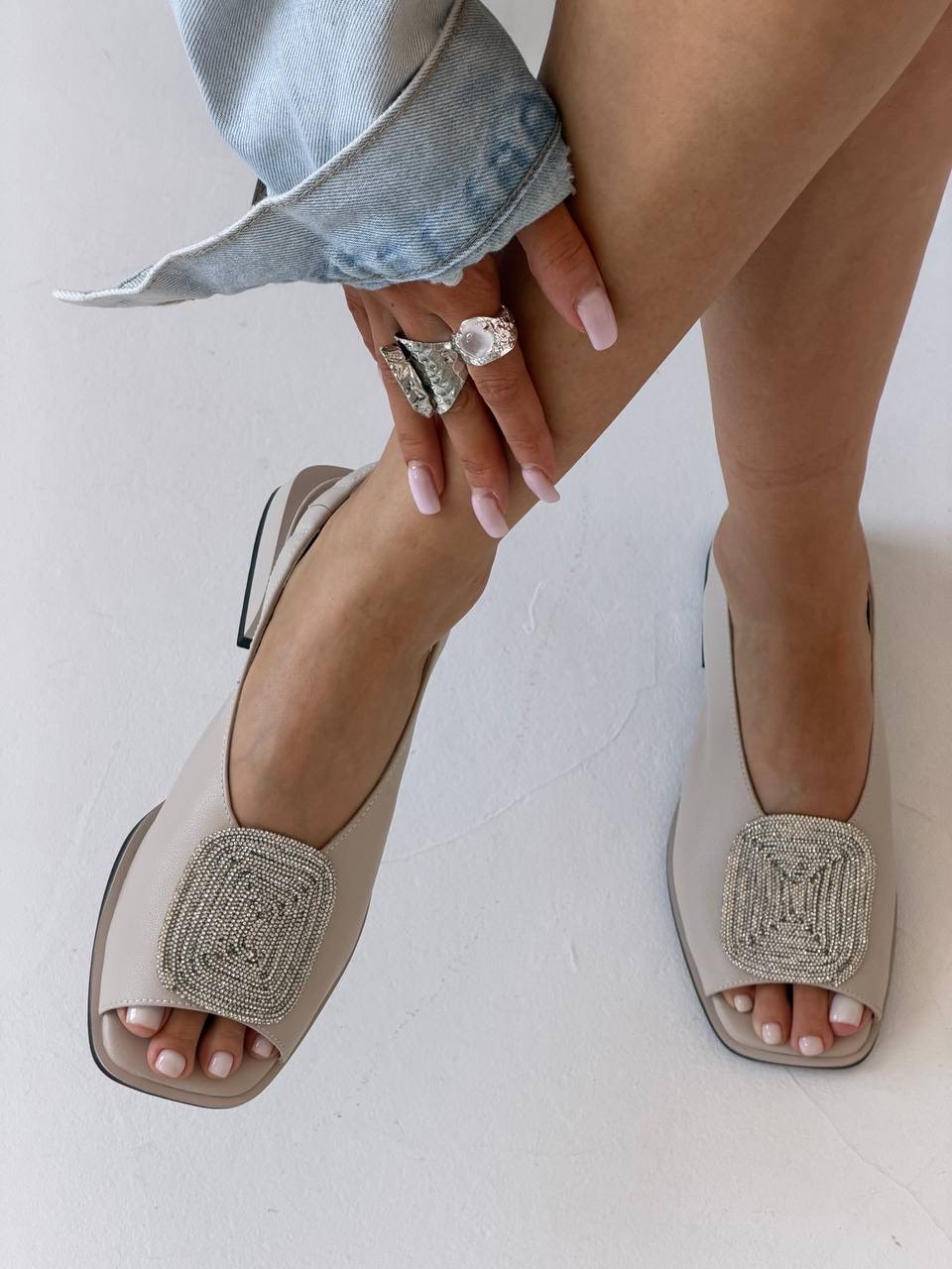 Сабо "Венди" в молочном цвете